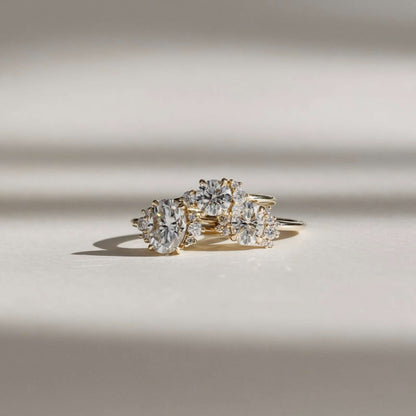 1.50 CT Oval Lab Diamond Solitaire Accent Ring