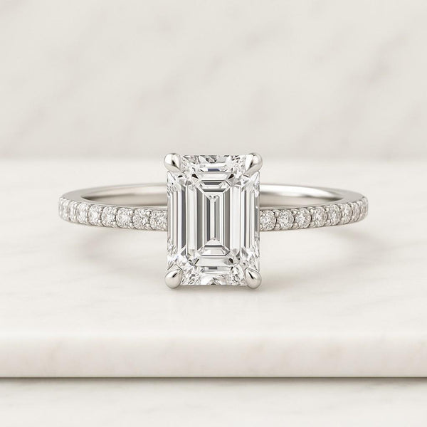 1.50 Carat Lab Grown Diamond Emerald Cut Engagement Ring