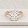 Pear Cut Lab Grown Diamond Hidden Halo Pavé Engagement Ring