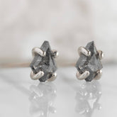 1.56 CT Kite Cut Salt And Pepper Stud Earrings