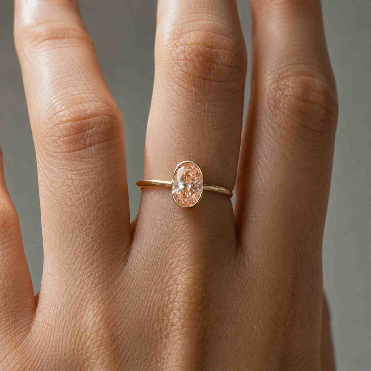 1.59 ct e, vvs2 oval cut igi certified lab grown diamond solitaire ring, bezel set engagement ring, flower prong white gold ring gift
