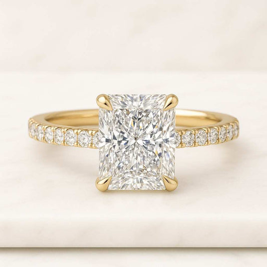 1.5ct (8X6MM) Emerald Cut Engagement Ring Emerald Solitaire Ring  Sterling Silver Diamond Simulant CZ Engagement Ring  Promise Ring