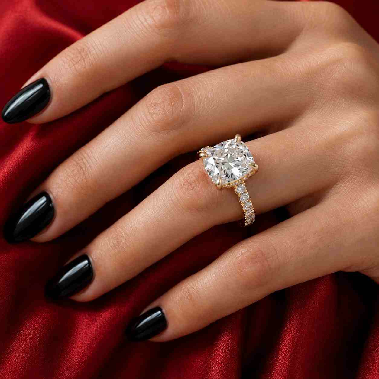 1.6 ctw asscher cut lab diamond ring, halo split shank diamond engagement ring d vvs2 igi certified diamond promise ring for her