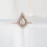 1.74 CT Kite Shaped Salt And Pepper Diamond Ring