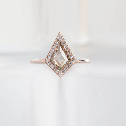 1.74 CT Kite Shaped Salt And Pepper Diamond Ring