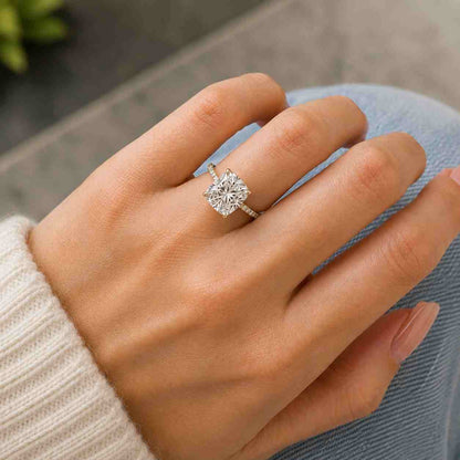 1.81ctw Halo Round Lab Grown Engagement Ring, E VVS2 Certified Centre Diamond 1.03 Carat Side 0.78 Carat, Halo Engagement Ring