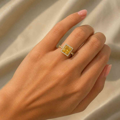 1.8ct Princess Engagement Ring Unique Promise Ring Twisted Band Ring Lab Grown Diamond Ring Anniversary Gift for Her Square Diamond
