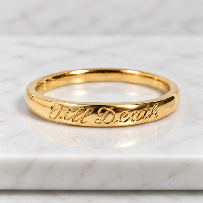 10K 14K 18K Solid Gold Engravable Name Band Ring, Custom Name Stacking Ring Band, 14 K Solid Gold Mother's Name or Message Ring

