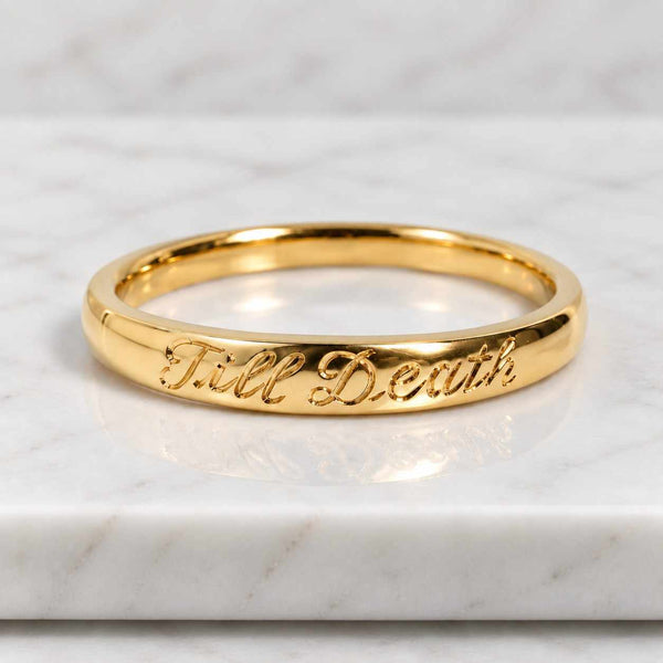10K 14K 18K Solid Gold Engravable Name Band Ring, Custom Name Stacking Ring Band, 14 K Solid Gold Mother's Name or Message Ring

