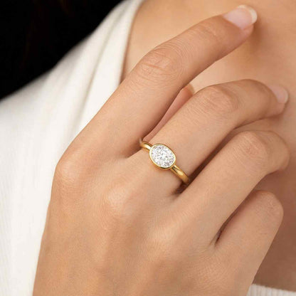 10K 14K 18K Solid Yellow Rose White Gold Pave Engagement Ring Platinum Sterling Silver Big Diamond Ring Her