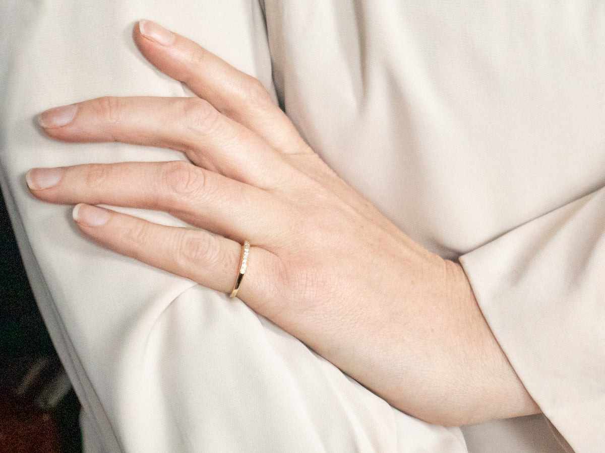 10K Gold Half Eternity Diamond Wedding Band