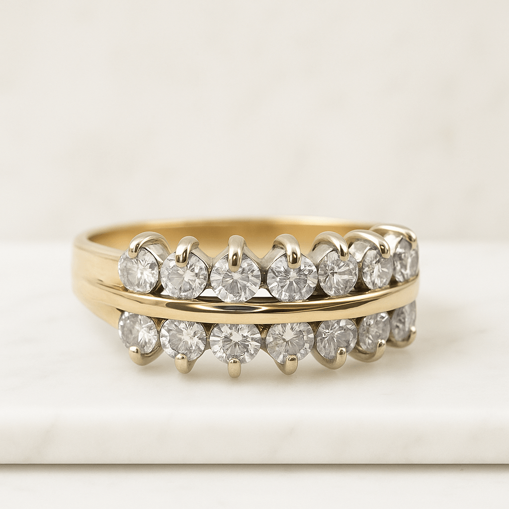 10K Gold Lab Grown Diamond Wedding Band Full Eternity Stackable Ring