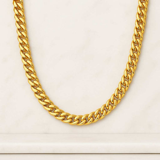 10K Gold Miami Cuban Chain Matching Bracelet