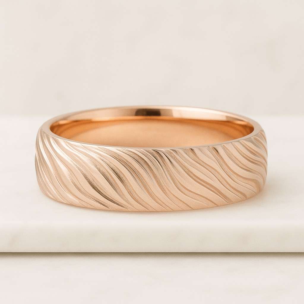 18K Gold PVD Coated Stainless Steel Ring Blank Band for Engraving