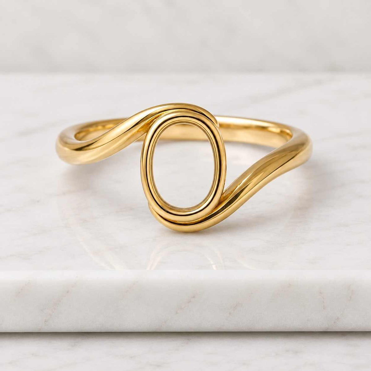10K Gold Pear Shape Semi Mount Ring: Solitaire Prong Setting
