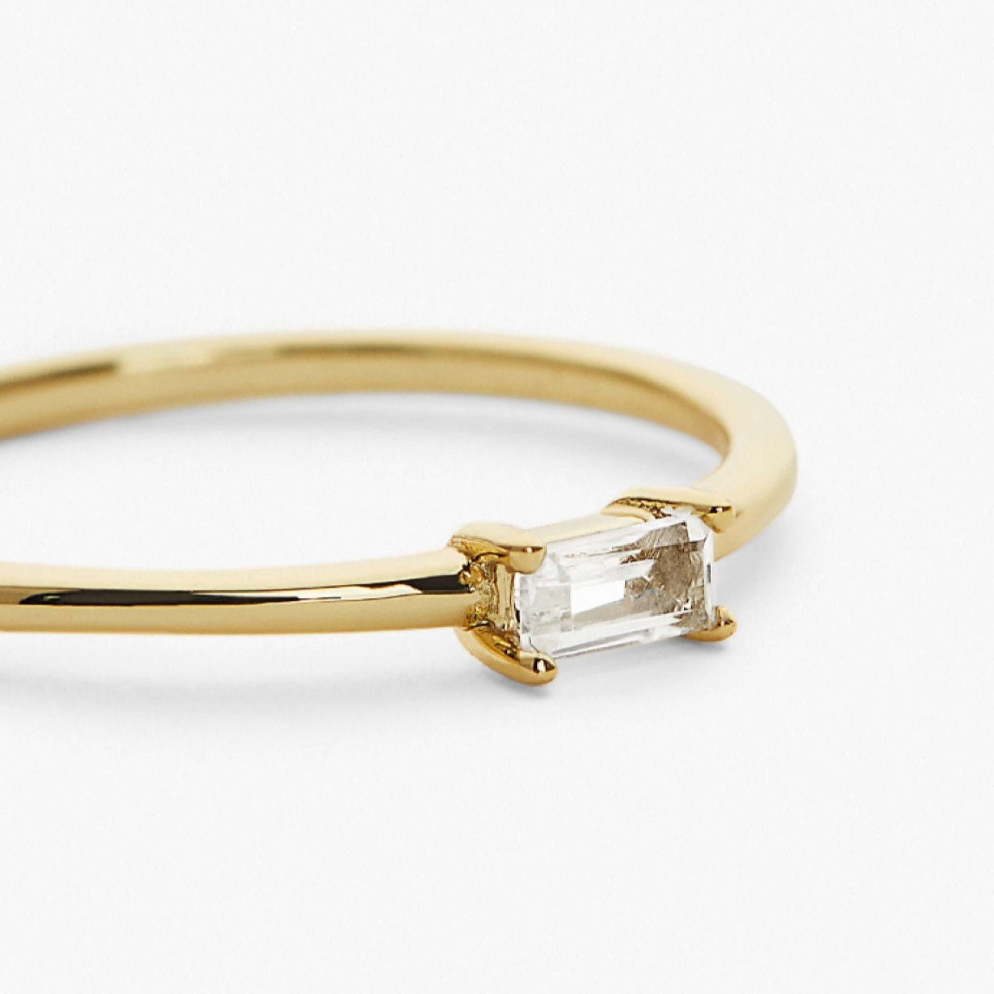 10K Lab Grown Diamond Baguette Cut Wedding Ring