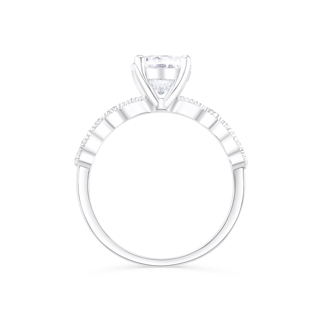 10K Round Cut Prong Set Half Eternity Diamond Ring