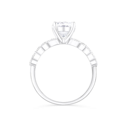 10K Round Cut Prong Set Half Eternity Diamond Ring