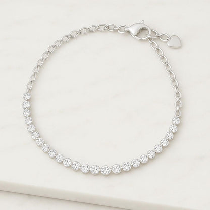 10K Solid Gold Diamond Bridal Bracelet Birthday Gift Lab Grown Diamond Tennis Bracelet