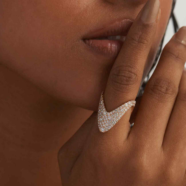 10K Solid Gold Double v shape Ring