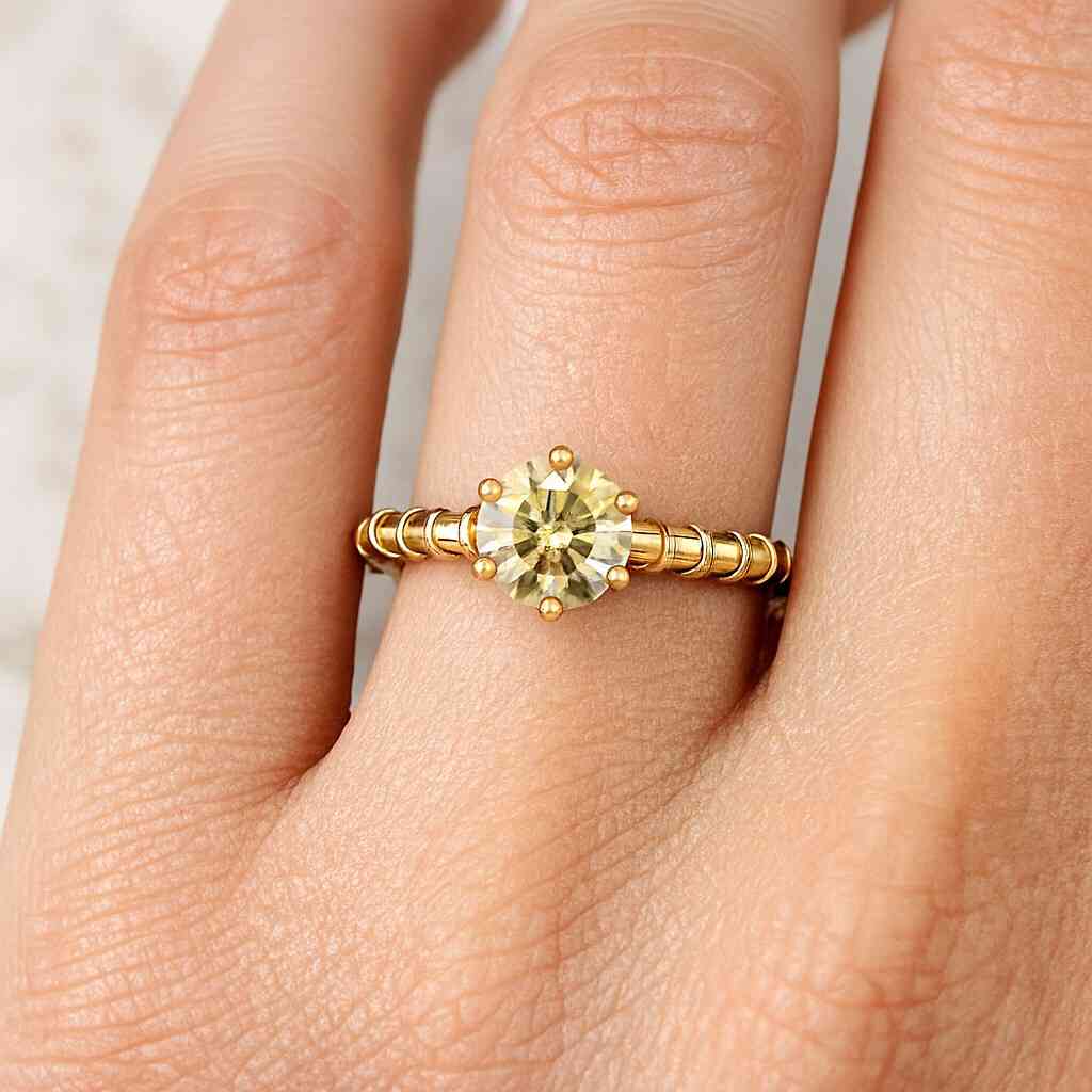 10K Solid White Gold Wedding Ring Ct Round Cut Lab Grown Engagement Ring