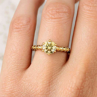 10K Solid White Gold Wedding Ring Ct Round Cut Lab Grown Engagement Ring