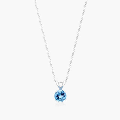 10K Vivid Blue Round Lab Grown Diamond Pendant