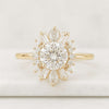 Vintage Style Round Cut Moissanite Masterpiece Engagement Ring