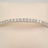 10K White Gold Round Cut Half Eternity Bangle
