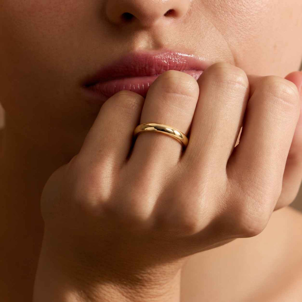 10k yellow solid gold | low dome | wedding band ring | comfort fit | high polished | free engraving
