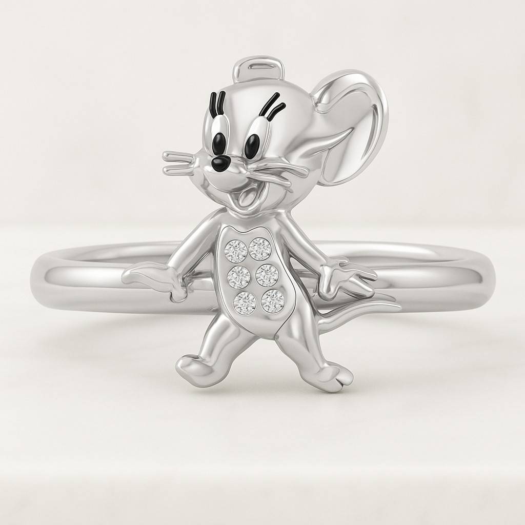Cute Mouse Open Ring Adjustable Animal Ring for Women Girls Antique Silver Color Fashion Jewelry Funny Party Gift Accessory