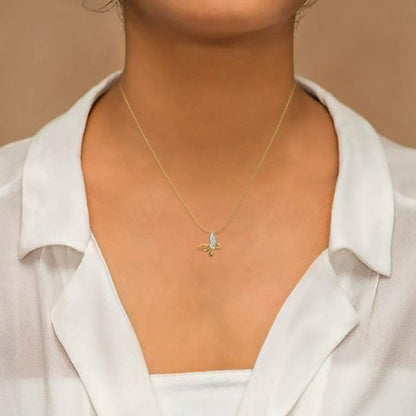 10k Fancy Butterfly Lab Grown Diamond Pendant