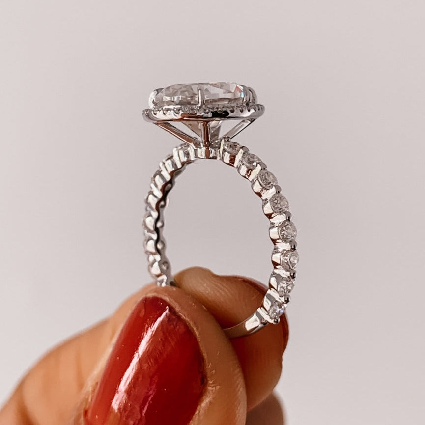 10k Pear Shaped Moissanite Ring