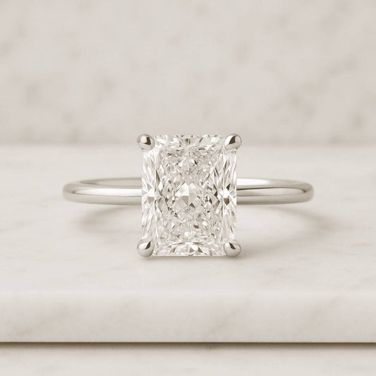 Radiant Cut Lab Grown Diamond Solitaire Engagement Ring