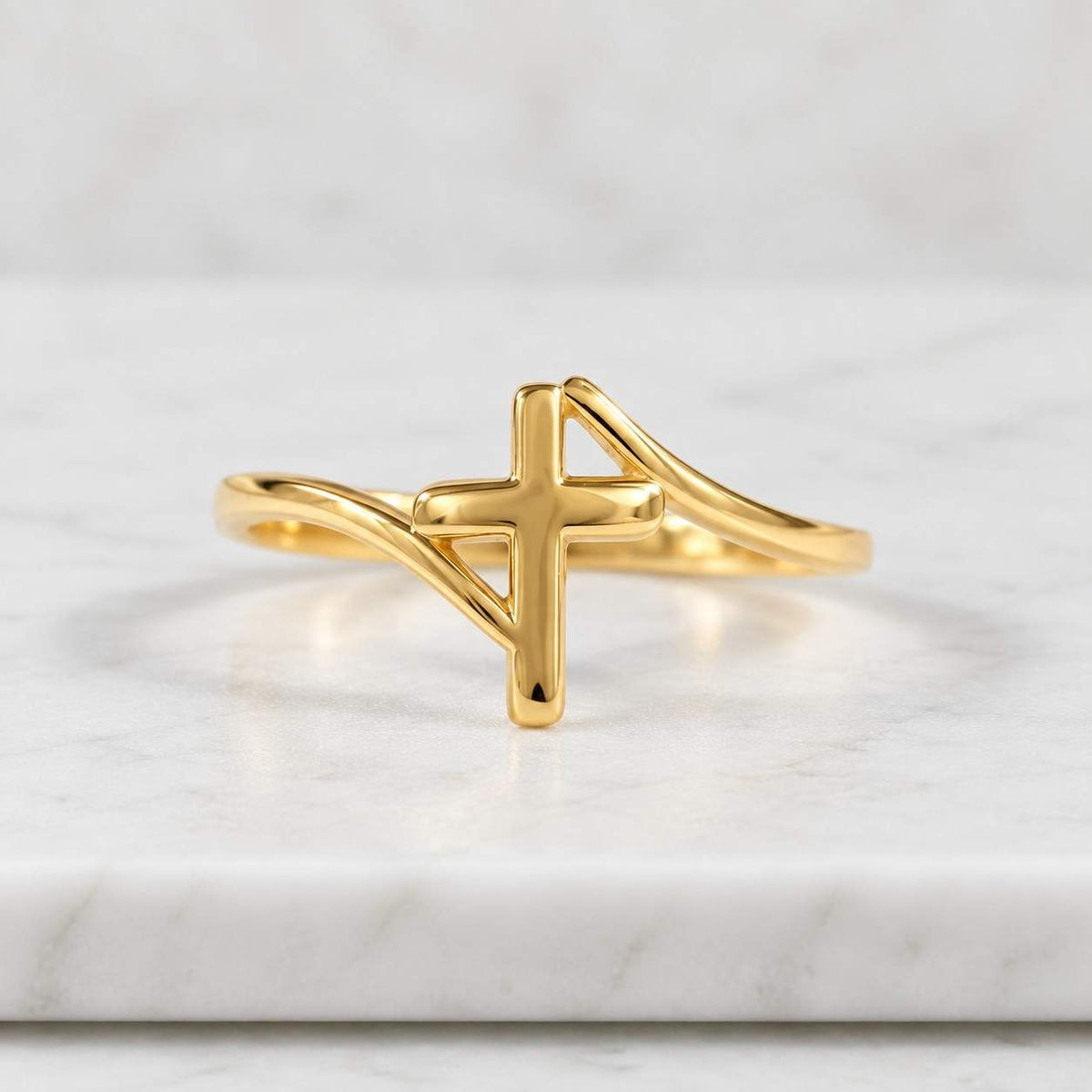 10k real solid yellow gold cross ring, 10k solid gold women ring, cross gemstone gold ring for women, gift, gold ring, minimalist ring
