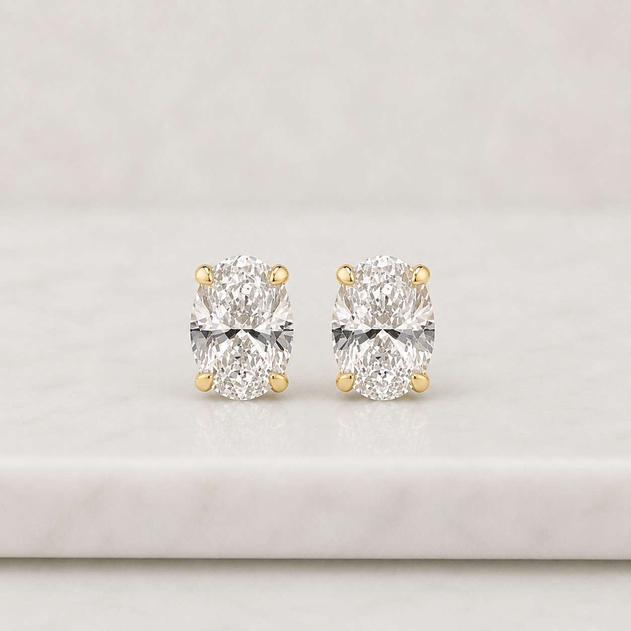 1 ctw oval lab grown diamond stud earrings | oval shape solitaire stud earrings | e-f vvs vs certified diamond earrings
