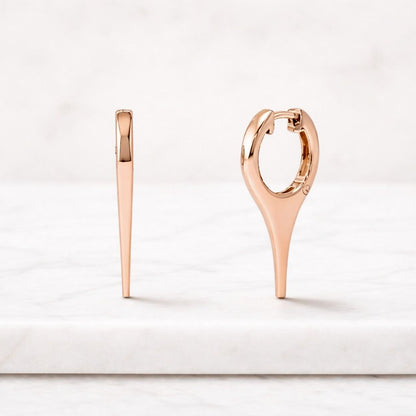 Pear Lab Grown Diamond Huggie Earrings 0.80ctw | 14K Gold Dainty Drop Hoop Earrings | Minimalist Wedding Jewelry