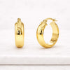 Chunky Gold Hoop Earrings in 14K Yellow Gold Finish