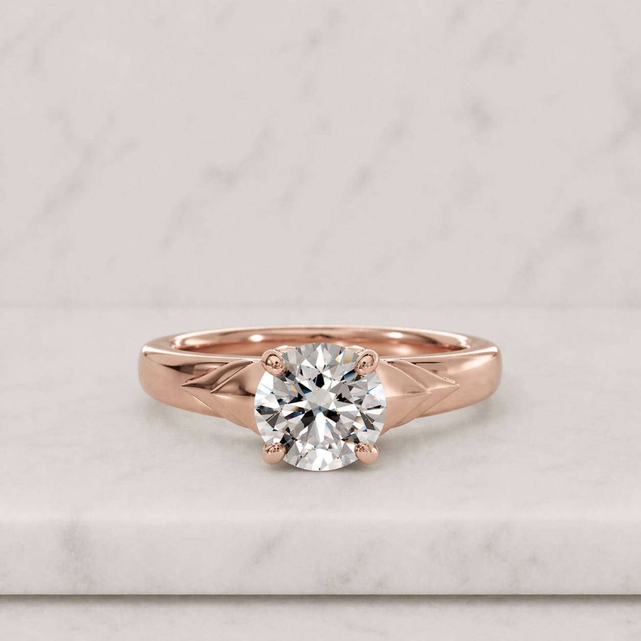 round cut diamond solitaire engagement ring 14k gold classic 4 prong ring minimalist proposal ring anniversary gift for her
