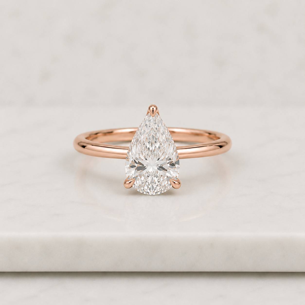Pear Diamond Engagement Ring Solitaire Pear Ring Genuine Certified Lab Grown Diamond Ring 1.00 to 3.00 CT Pear Diamond Proposal Ring for Her
