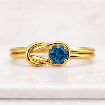 Round Shaped Blue Diamond Engagement Ring, Round Lab Diamond Pave and Halo Proposal Ring, Cathedral Ring for Women, Anniversary Gift for Her