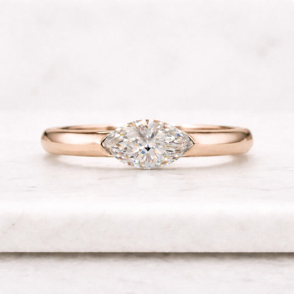 marquise ring minimalist pinky ring small east west ring real lab grown diamond ring solitaire ring for her 1 carat marquise engagement ring
