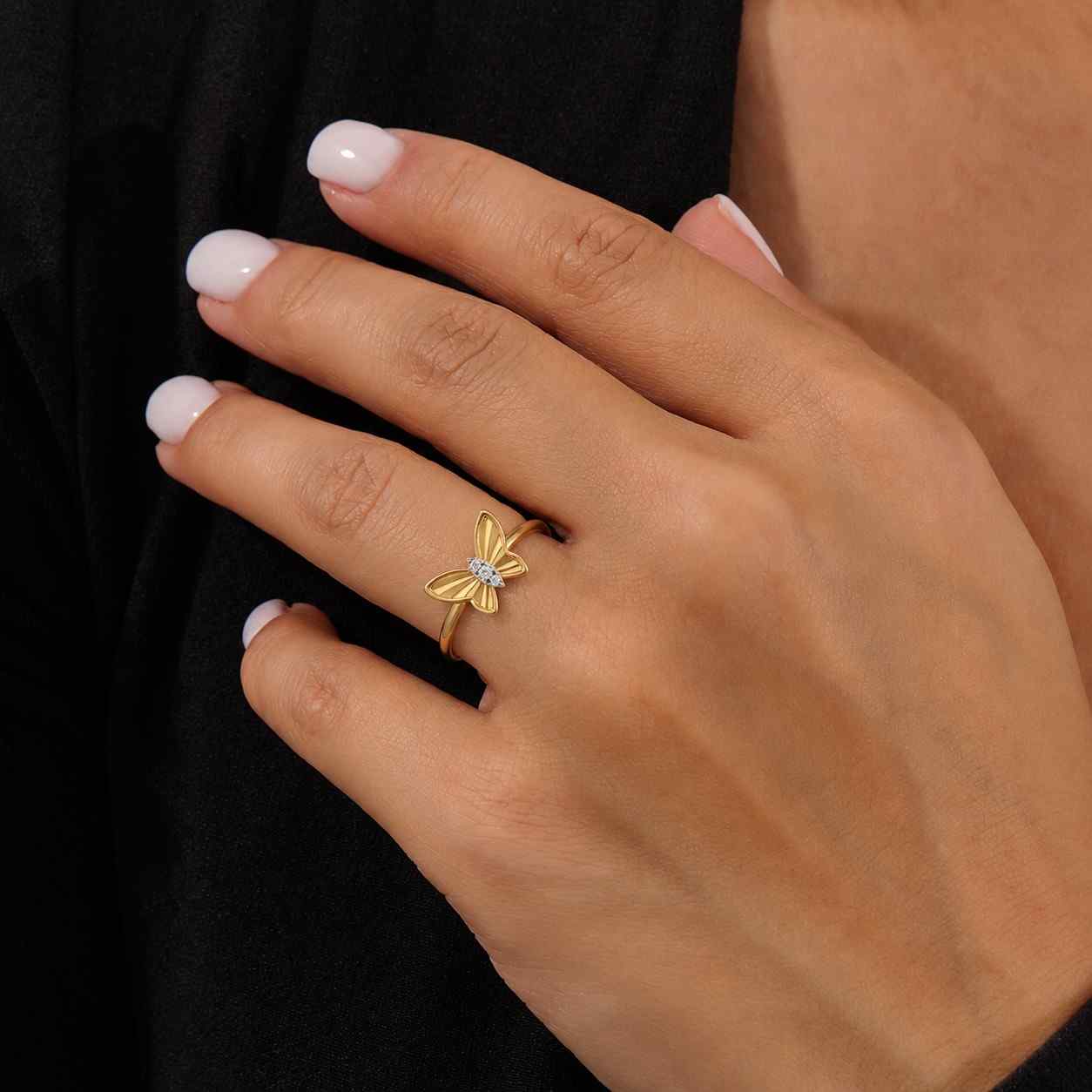 10k gold ring 14k gold ring 18k gold ring yellow gold ring solid gold ring real gold ring fine gold ring gold jewelry ring gold butterfly jewelry polished gold ring luxury gold ring premium gold ring