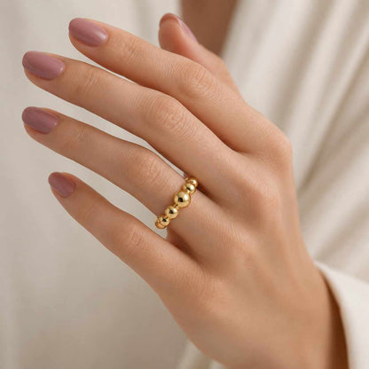 10k gold ring 14k gold ring 18k gold ring yellow gold ring solid gold ring real gold ring gold jewelry ring fine gold ring gold stacking ring gold bead ring gold bubble ring luxury gold ring
