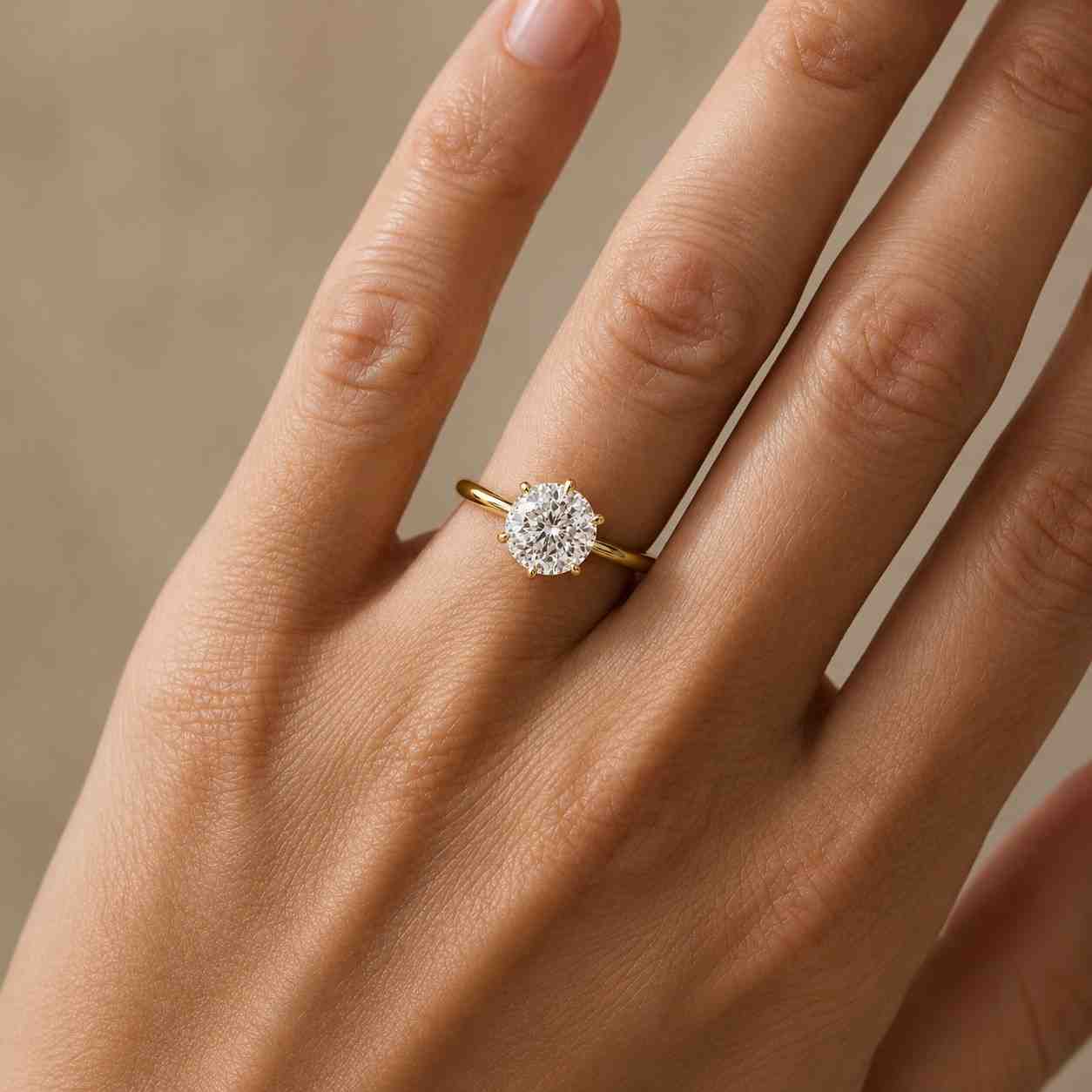 1.00 to 5.00 CT IGI Certified Round Portuguese Cut Diamond, Lab Grown Diamond ,Portugal Flower Cut Lab Created Diamond, Diamond Wedding Ring
