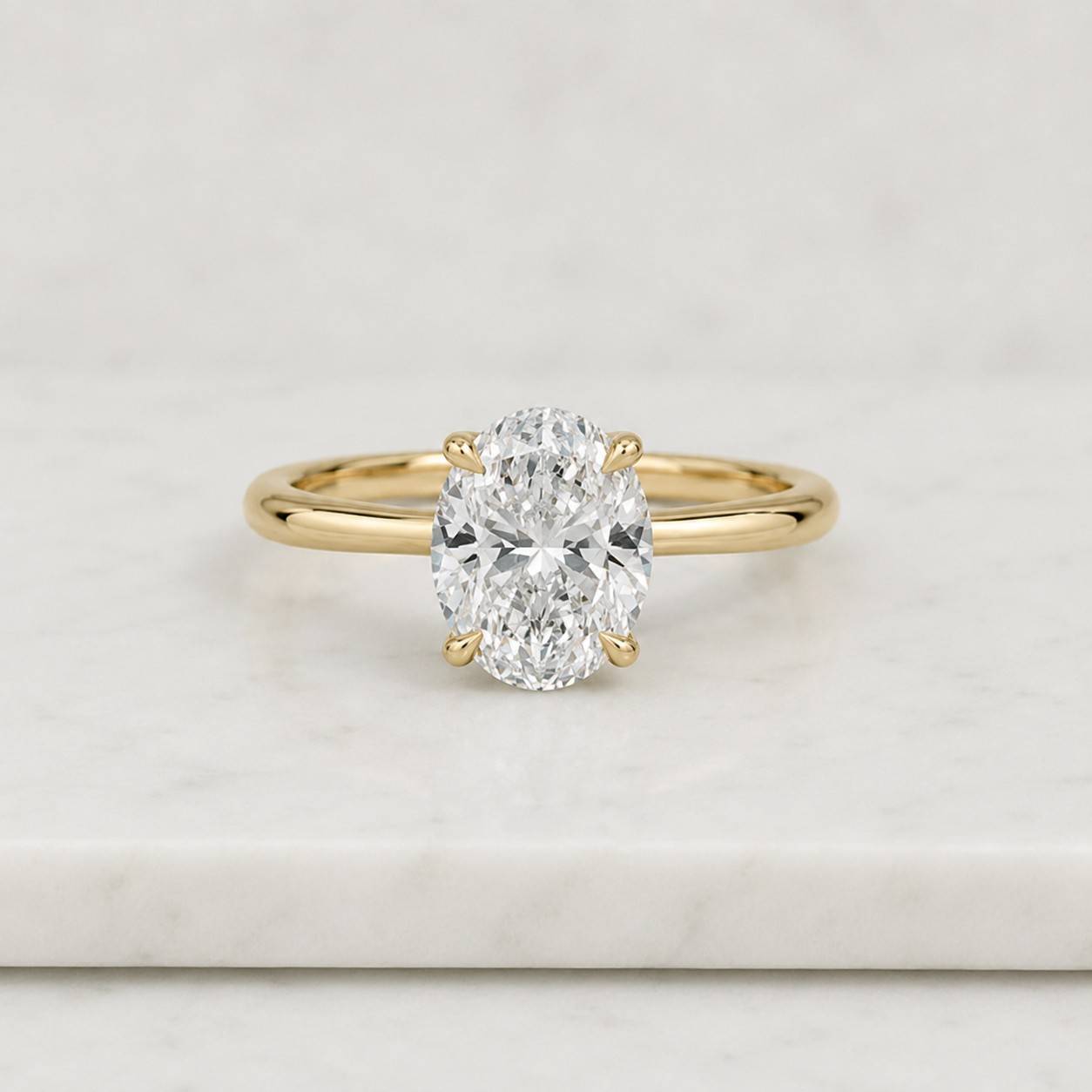 Oval Lab Diamond Engagement Ring Hidden Halo Solitaire Ring Big Diamond Proposal Ring IGI Certified Diamond Wedding Ring Her 4 Claw Prongs
