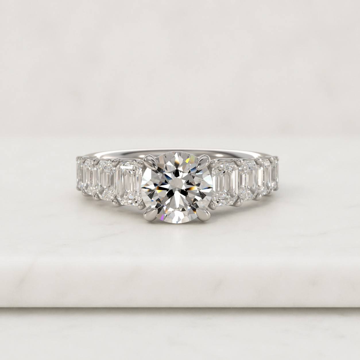 round lab grown diamond engagement ring, round diamond twisted vine ring, 14k solid gold proposal ring for her, anniversary gift for women
