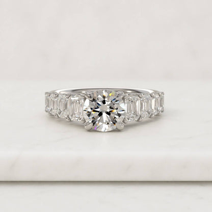 Round Lab Grown Diamond Engagement Ring, Round Diamond Twisted Vine Ring, 14K Solid Gold Proposal Ring For Her, Anniversary Gift For Women
