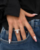 Oval Cut Moissanite Engagement Ring Set