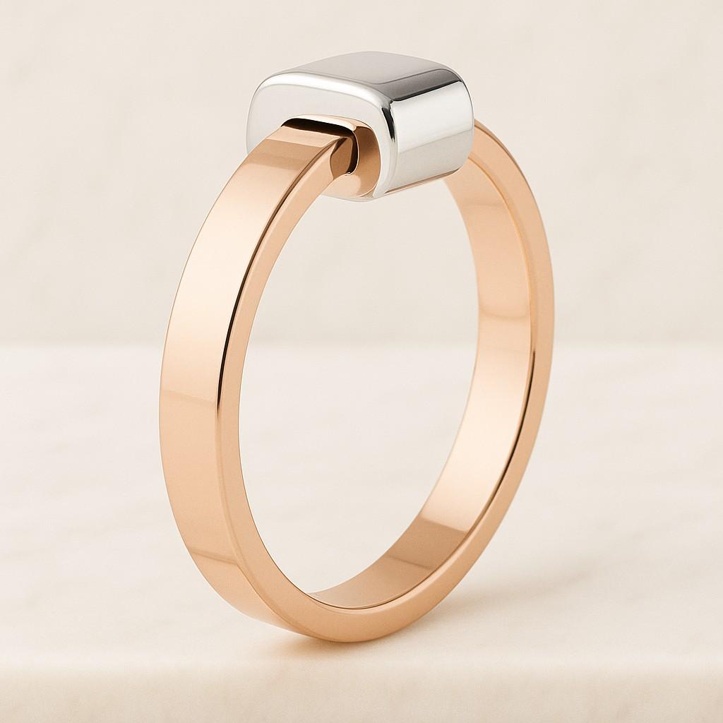 14KGF Gold Eternity Multi Link Connected Ring Two Tone Connected Rings 